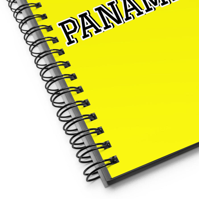 La Panameña The Panamanian | Yellow Spiral Notebook, 140 Dotted Sheets | Funny Gift Idea Home Office Work | Mexican Spanish Pride Gift