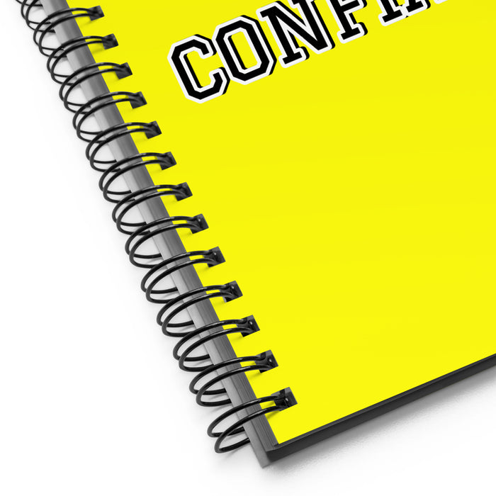 La Confiada The Confident One | Yellow Spiral Notebook, 140 Dotted Sheets | Funny Gift Idea Home Office Work | Mexican Spanish Pride Gift