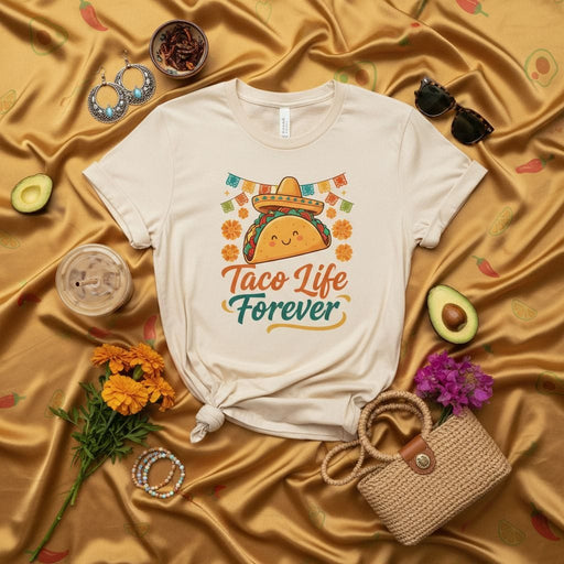 Taco Life Forever Cute Cinco de Mayo Sombrero Taco Shirt Unisex Graphic Tee Fiesta Food Lover Gift Mexicada