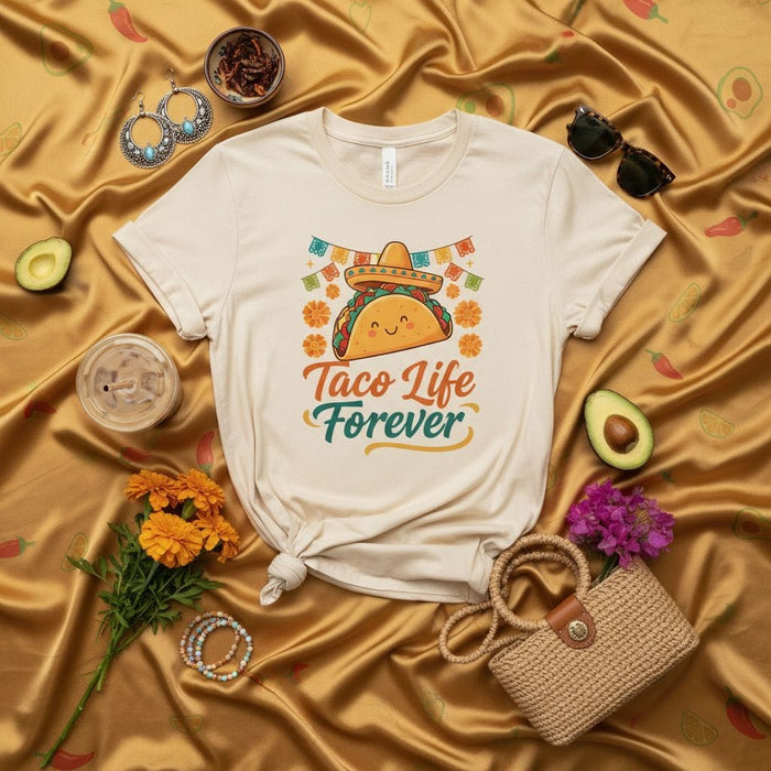 Taco Life Forever Cute Cinco de Mayo Sombrero Taco Shirt Unisex Graphic Tee Fiesta Food Lover Gift Mexicada