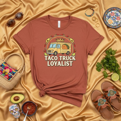 Taco Truck Loyalist T-Shirt Funny Foodie Graphic Tee Avocados Tacos King Crown Mexican Food Lover Unisex Shirt Cinco de Mayo Gift Idea Mexicada