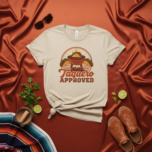 Taquero Approved Shirt, Vintage Grill BBQ Tacos Tee, Funny Taquero Gift, Mexican Food Lover Unisex T-shirt, Fiesta Grill Master Cookout Graphic Top Mexicada