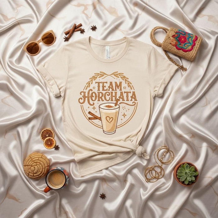 Team Horchata T-Shirt, Sweet Spanish Cinnamon Rice Drink Tee, Horchata Lover Gift, Unisex Crewneck Shirt, Aguas Frescas Casual Apparel, Latina Culture Top, Aesthetic Horchata Graphic Clothing Mexicada