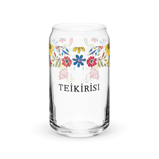 Teikirisi Exclusive Art Piece Can-Shaped Glass Home Office Work Mexican Spanish Pride Gift Cup One-Of-A-Kind Calligraphy Glass | T2 Mexicada 16 oz (No Lid No Straw)