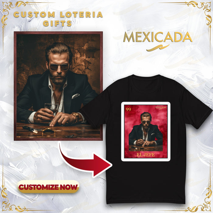 The Custom Personalized Loteria Bingo Card Men's Fitted Shirt | Pick the Design and Text! printful