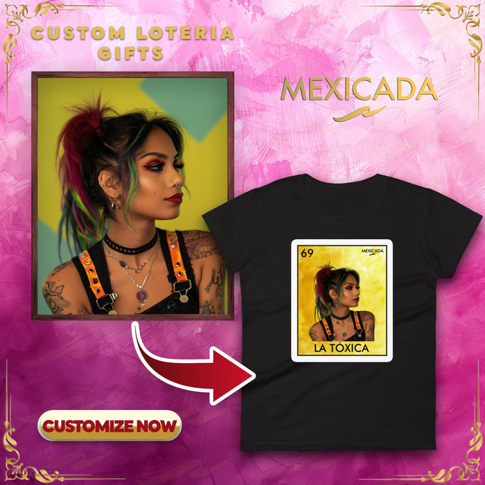 The Custom Personalized Loteria Bingo Card Women's Fashion Fit Shirt | Pick the Design and Text! printful