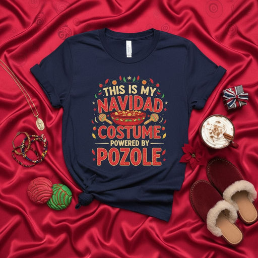 This Is My Navidad Costume Powered By Pozole T-Shirt, Funny Mexican Christmas Food Tee, Holiday Party Outfit, Traditional Hispanic Dish Shirt, Pozole Lover Gift Idea Mexicada