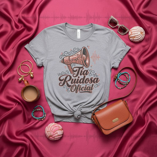Tía Ruidosa Oficial Shirt, Funny Spanish Aunt T-Shirt, Loud Auntie Gift, Hispanic Family Tee, Latina Aunty Graphic Top for Women Mexicada