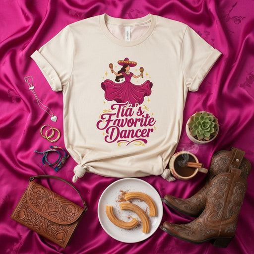 Tía's Favorite Dancer Shirt, Maraca Dancer T-Shirt, Mexican Fiesta Tee, Aunt's Favorite Niece Nephew Gift, Cinco de Mayo Family Matching Top, Folklorico Dance Apparel, Cute Spanish Heritage Graphic Mexicada