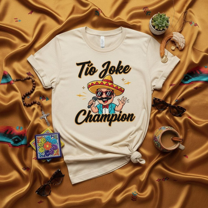 Tío Joke Champion Funny Mexican Uncle Shirt, Tio Gift, Cinco de Mayo, Birthday Gift for Tio, Funny Grandpa Tee, Spanish Pun Shirt, Mariachi Sombrero Graphic T-shirt Mexicada