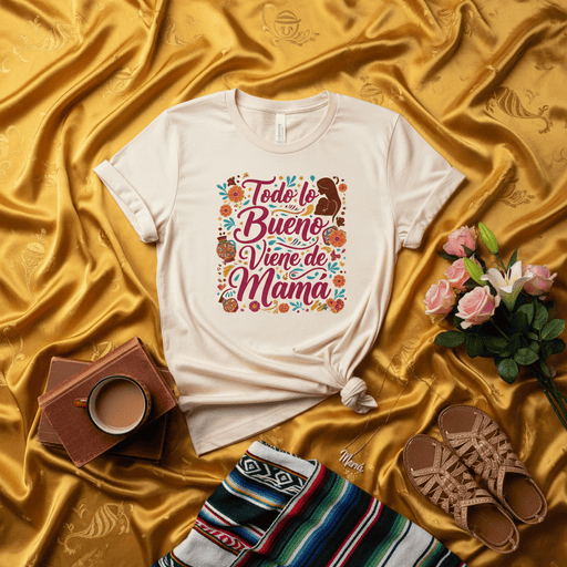 Todo lo Bueno Viene de Mamá T-Shirt, Spanish Mother's Day Shirt, Floral Latina Mom Tee, Gift for Hispanic Mama, Cute Cultural Top Mexicada