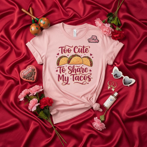 Too Cute To Share My Tacos Shirt, Funny Taco Lover Gift Tee, Cinco de Mayo Fiesta T-Shirt, Mexican Food Theme Unisex Top, Cute Graphic Tacos Tee, Mi Amor Graphic Shirt for Her or Him Mexicada