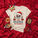 Too Festive To Handle Christmas Sugar Skull T-Shirt, Day of the Dead Santa Claus Shirt, Poinsettia and Maraca Holiday Fiesta Tee, Funny Mexican Themed Xmas Unisex Gift Top Mexicada