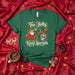 Too Jolly to Keep Secrets T-Shirt, Funny Santa Claus Sleigh Mexican Day of the Dead Sugar Skull, Green Christmas Fiesta Holiday Unisex Tee Mexicada