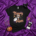 Too Spooky to Handle Halloween T-Shirt, Cute Skull Ghost Cat Graphic Tee, Unisex Spooky Season Shirt, Funny Trick or Treat Party Apparel, Black Witch Hat & Spider Web Design Top Mexicada