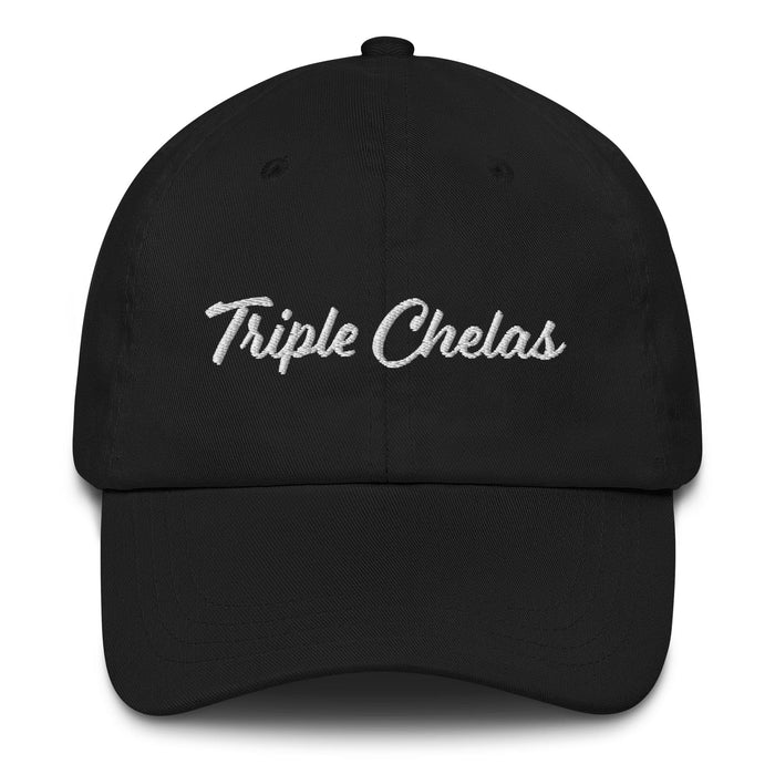 Triple Chelas Embroidered Dad Hat | Beer, Amigos, Party, Fun, Casual | T5 Mexicada