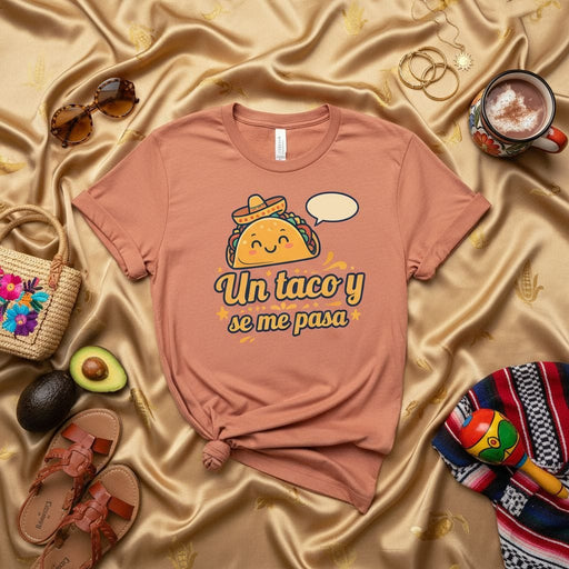 Un taco y se me pasa Cute Graphic T-Shirt Funny Spanish Taco Lover Gift Unisex Tee Fiesta Cinco de Mayo Outfit Mexicada