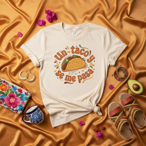 Un taco y se me pasa T-Shirt, Funny Spanish Mexican Food Lover Tee, Casual Unisex Graphic Top, Cinco de Mayo Fiesta Shirt, Gift for Taco Enthusiasts, Cute Graphic T-Shirt Mexicada