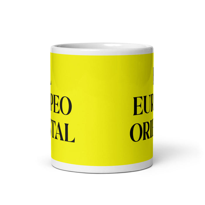 El Europeo Oriental The Eastern European Funny Home Office Work Coffee Mug Mexican Spanish Pride Gift White Glossy Cup Yellow Card Mug