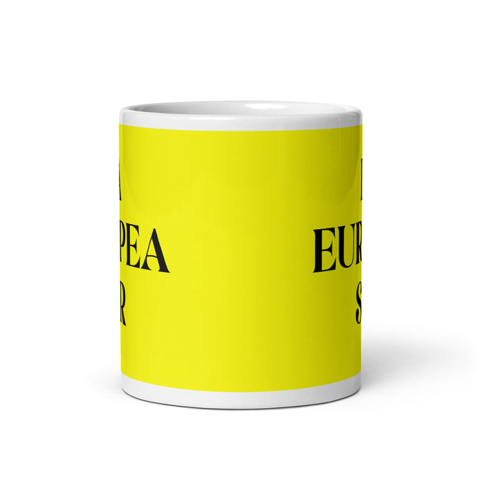 La Europea Sur The Southern European Funny Home Office Work Coffee Mug Mexican Spanish Pride Gift White Glossy Cup Yellow Card Mug