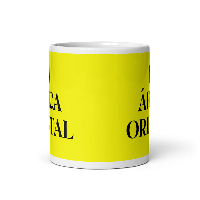 La África Oriental The East African Funny Home Office Work Coffee Mug Mexican Spanish Pride Gift White Glossy Cup Yellow Card Mug