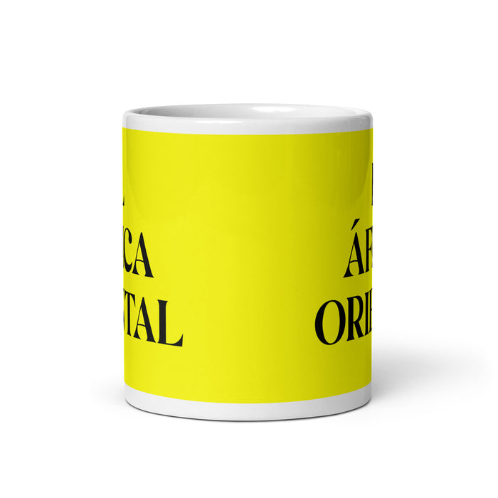 El África Oriental The East African Funny Home Office Work Coffee Mug Mexican Spanish Pride Gift White Glossy Cup Yellow Card Mug