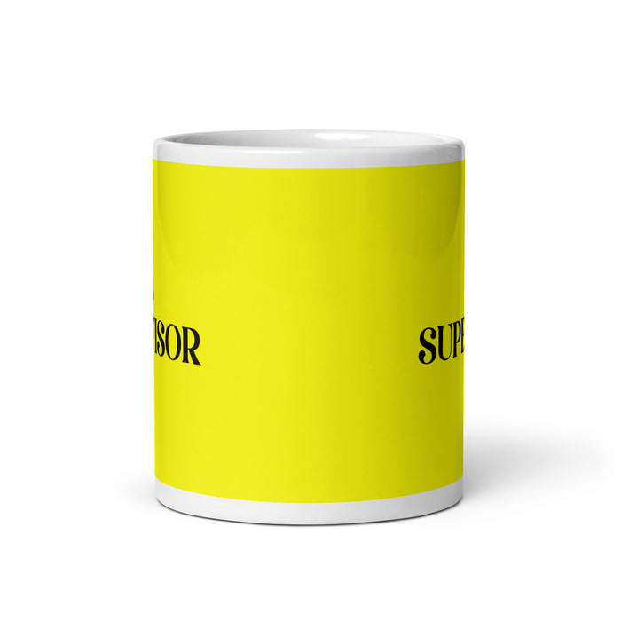 El Supervisor The Supervisor Funny Home Office Work Coffee Mug Mexican Spanish Pride Gift White Glossy Cup Yellow Card Mug