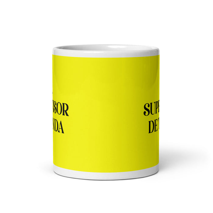 El Supervisor De Tienda The Store Supervisor Funny Home Office Work Coffee Mug Mexican Spanish Pride Gift White Glossy Cup Yellow Card Mug