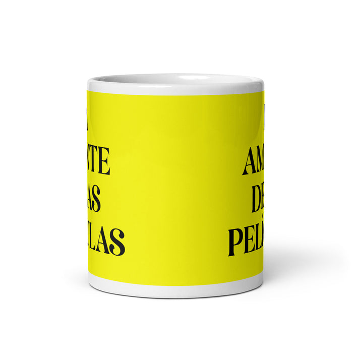 La Amante De Las Películas The Movie Lover Funny Home Office Work Coffee Mug Mexican Spanish Pride Gift White Glossy Cup Yellow Card Mug copy