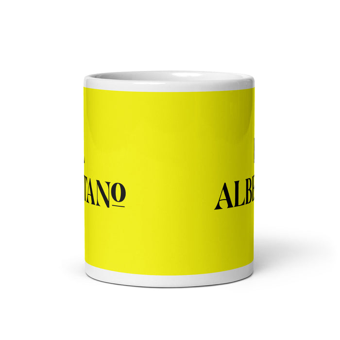 El Albertano The Albertan Funny Home Office Work Coffee Mug Mexican Spanish Pride Gift White Glossy Cup Yellow Card Mug