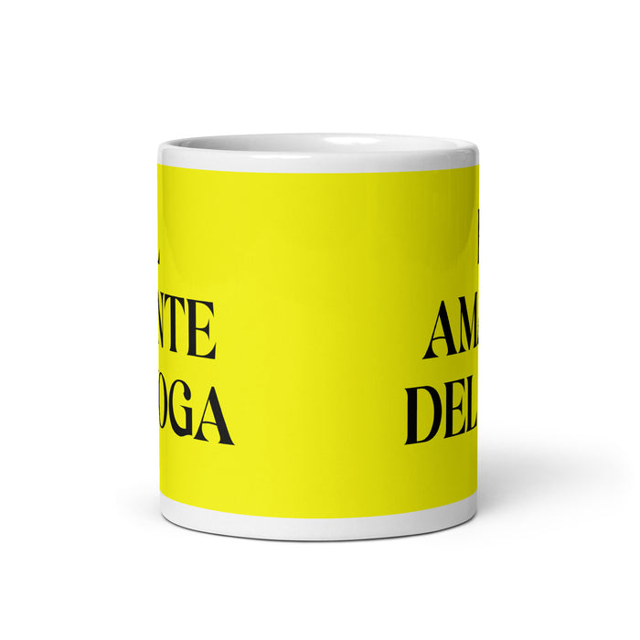 El Amante Del Yoga The Yoga Lover Funny Home Office Work Coffee Mug Mexican Spanish Pride Gift White Glossy Cup Yellow Card Mug