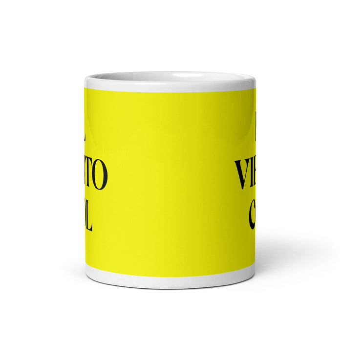 El Viejito Cool The Cool Grandma / Grandpa Funny Home Office Work Coffee Mug Mexican Spanish Pride Gift White Glossy Cup Yellow Card Mug