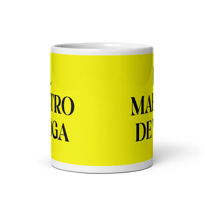 El Maestro De Yoga The Yoga Master Funny Home Office Work Coffee Mug Mexican Spanish Pride Gift White Glossy Cup Yellow Card Mug