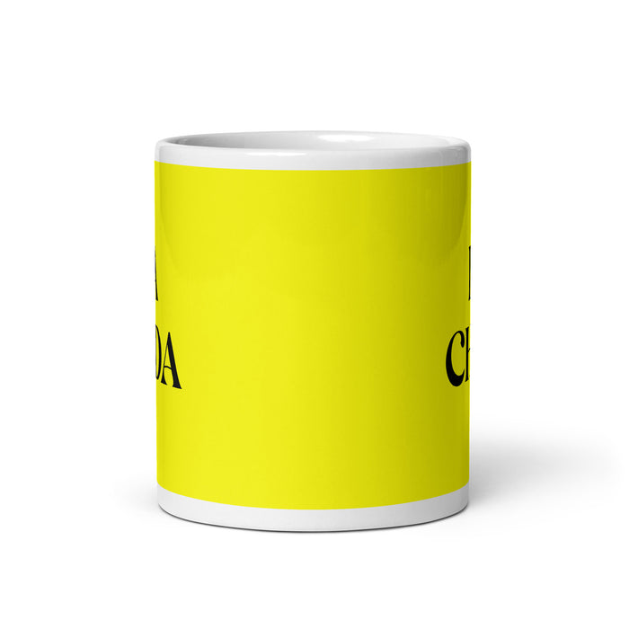 La Chida The Cool One Funny Home Office Work Coffee Mug Mexican Spanish Pride Gift White Glossy Cup Yellow Card Mug