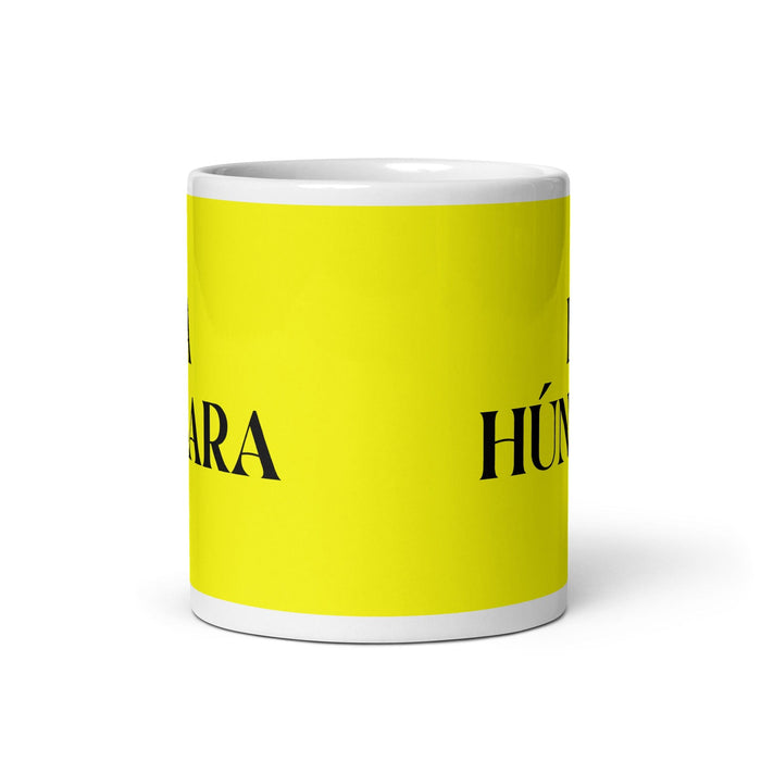 La Húngara The Hungarian Funny Home Office Work Coffee Mug Mexican Spanish Pride Gift White Glossy Cup Yellow Card Mug