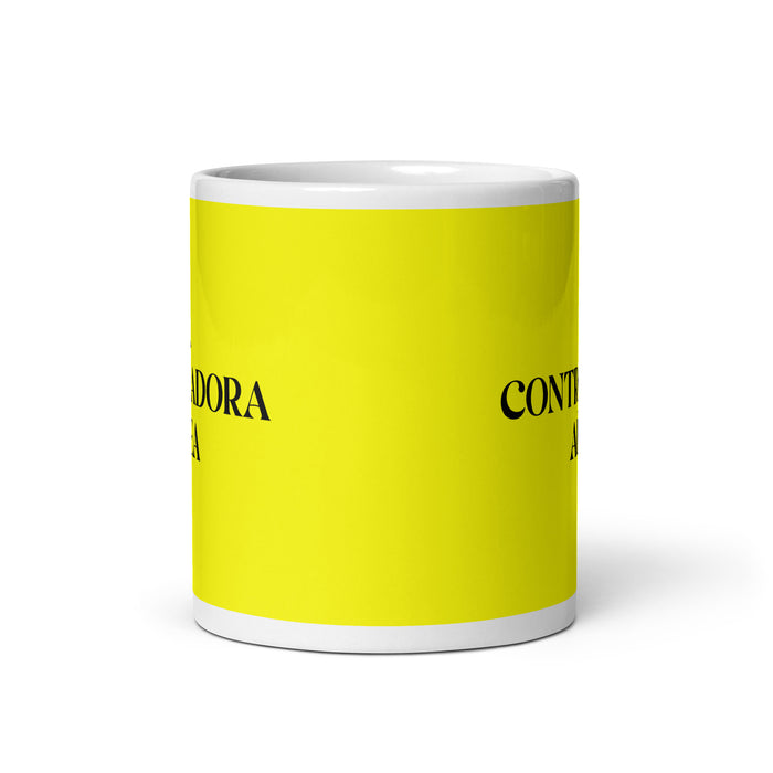 La Controladora Aérea The Air Traffic Controller Funny Home Office Work Coffee Mug Mexican Spanish Pride Gift White Glossy Cup Yellow Card Mug