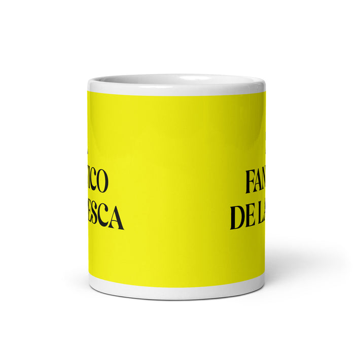 El Fanático De La Pesca The Fishing Fanatic Funny Home Office Work Coffee Mug Mexican Spanish Pride Gift White Glossy Cup Yellow Card Mug