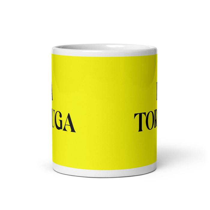 La Tortuga The Turtle Funny Home Office Work Coffee Mug Mexican Spanish Pride Gift White Glossy Cup Yellow Card Mug