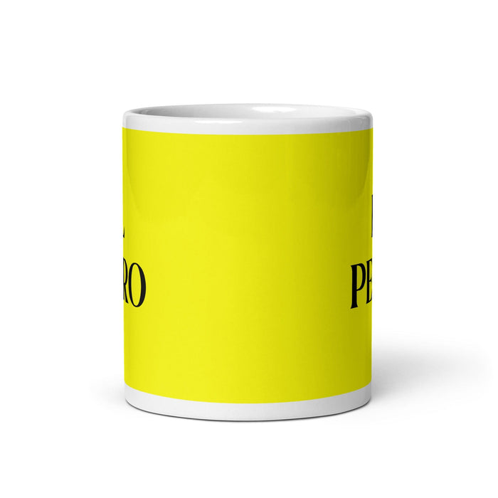 El Perro The Dog Tasse à café amusante pour le travail à domicile ou au bureau Cadeau de fierté mexicaine espagnole Tasse blanche brillante Tasse en carte jaune