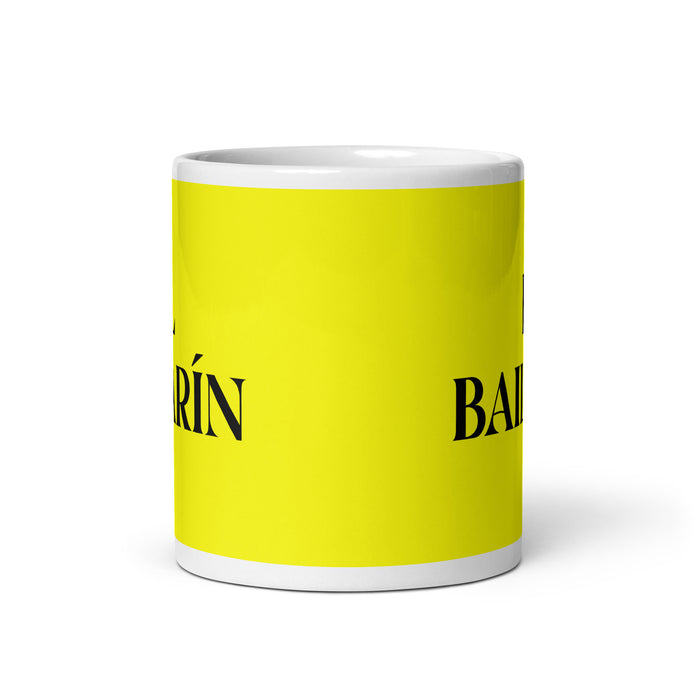 El Bailarín The Dancer Funny Home Office Work Coffee Mug Mexican Spanish Pride Gift White Glossy Cup Yellow Card Mug