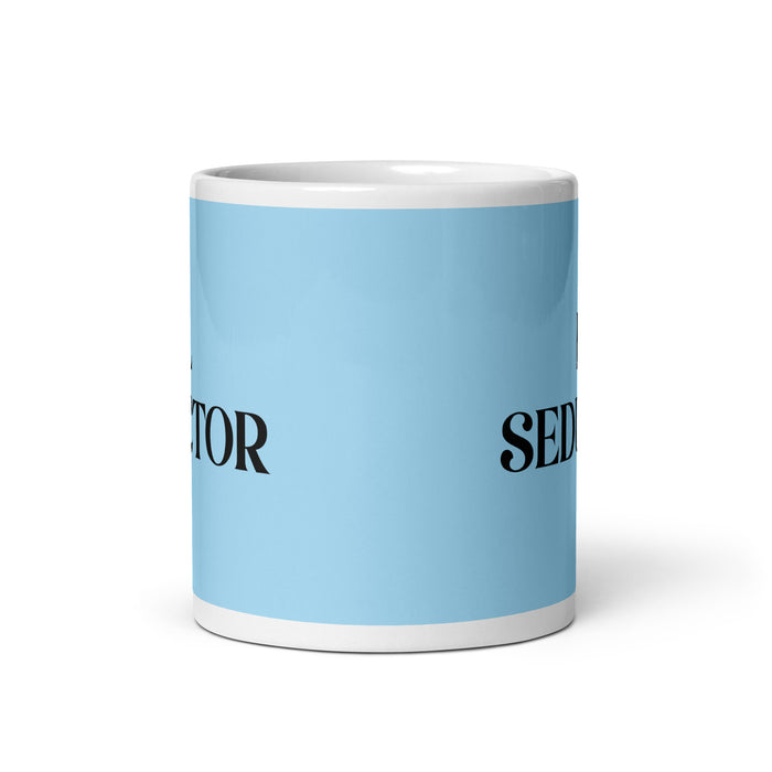 El Seductor The Seductive One Funny Home Office Work Coffee Mug Mexican Spanish Pride Gift White Glossy Cup Sky Blue Card Mug