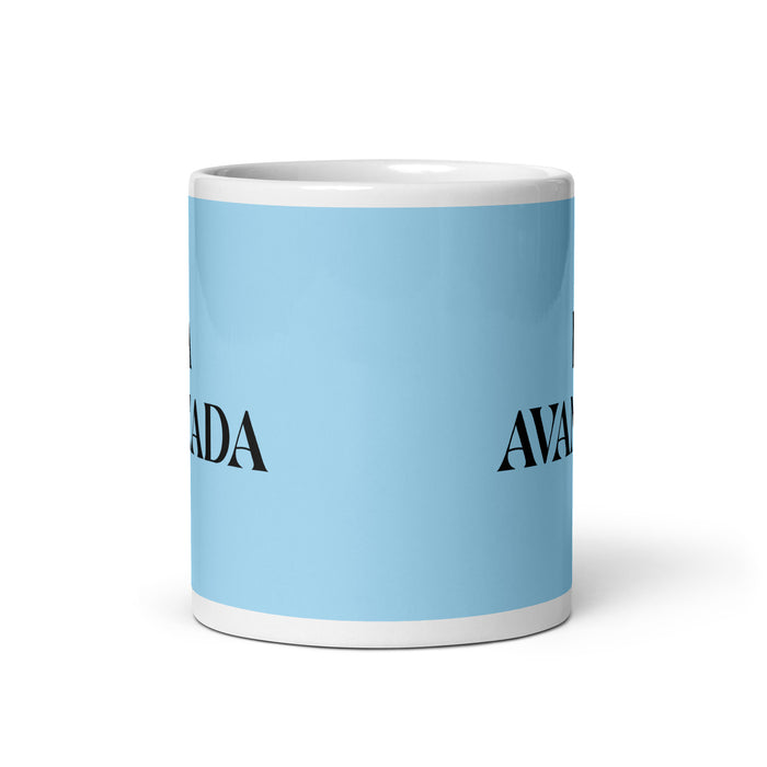 La Avanzada The Advanced One Funny Home Office Work Coffee Mug Mexican Spanish Pride Gift White Glossy Cup Sky Blue Card Mug