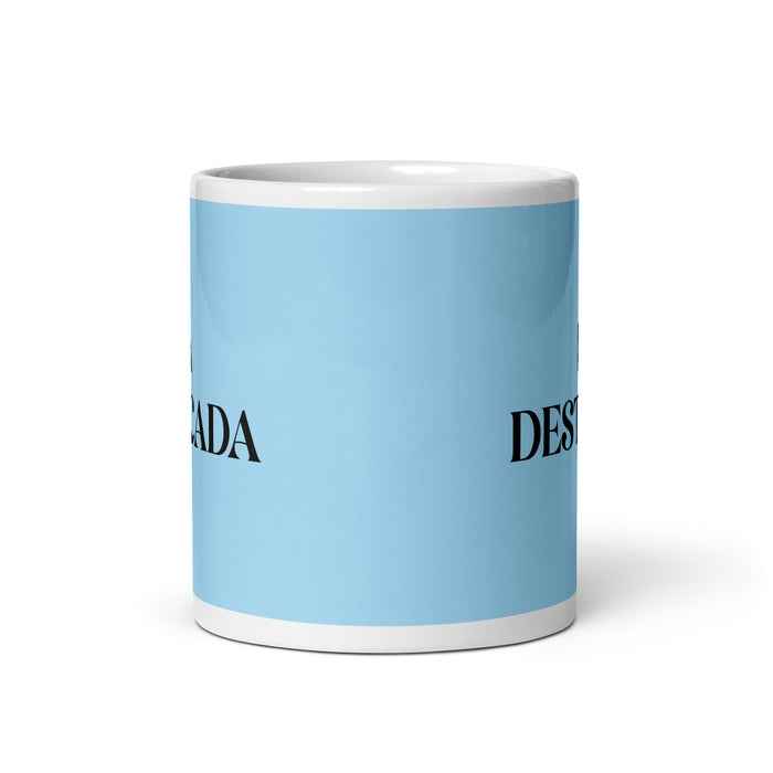 La Destacada The Outstanding One Funny Home Office Work Coffee Mug Mexican Spanish Pride Gift White Glossy Cup Sky Blue Card Mug