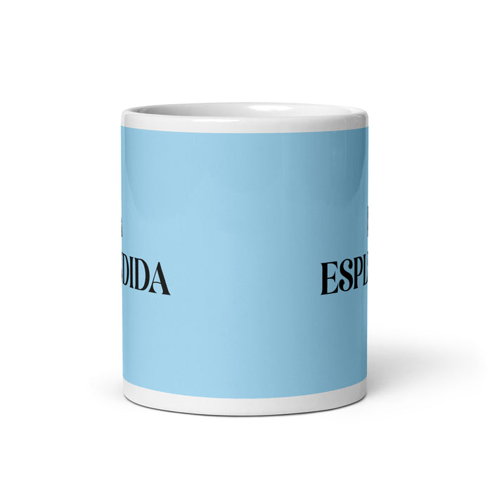 La Espléndida The Splendid One Funny Home Office Work Coffee Mug Mexican Spanish Pride Gift White Glossy Cup Sky Blue Card Mug