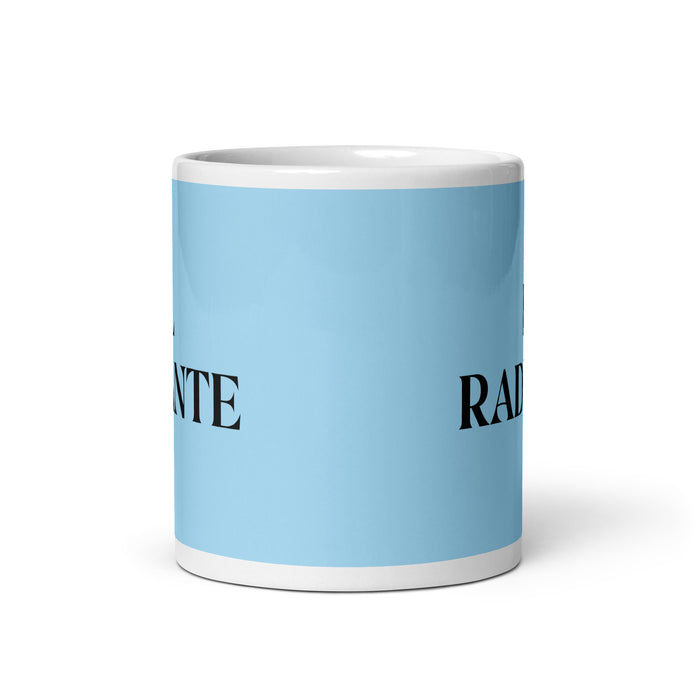 El Radiante The Radiant One Funny Home Office Work Coffee Mug Mexican Spanish Pride Gift White Glossy Cup Sky Blue Card Mug