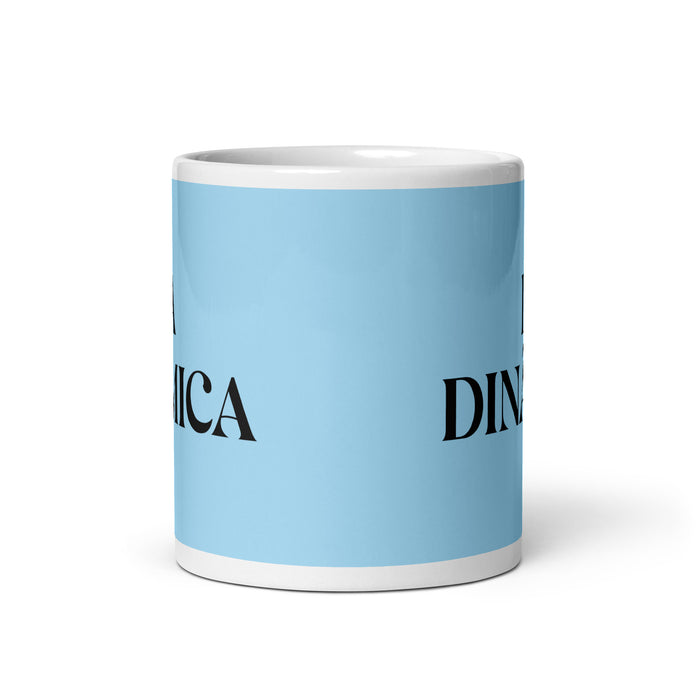 La Dinámica The Dynamic One Funny Home Office Work Coffee Mug Mexican Spanish Pride Gift White Glossy Cup Sky Blue Card Mug