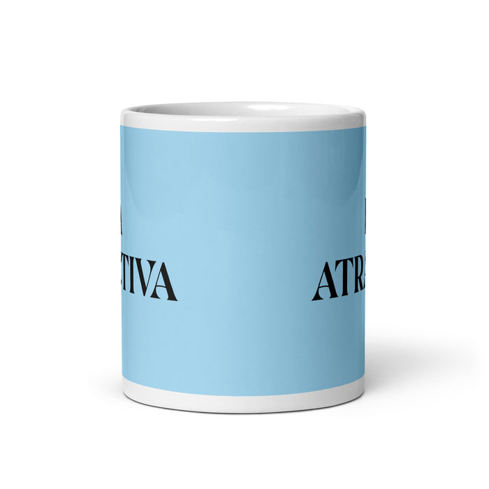 La Atractiva The Attractive One Funny Home Office Work Coffee Mug Mexican Spanish Pride Gift White Glossy Cup Sky Blue Card Mug