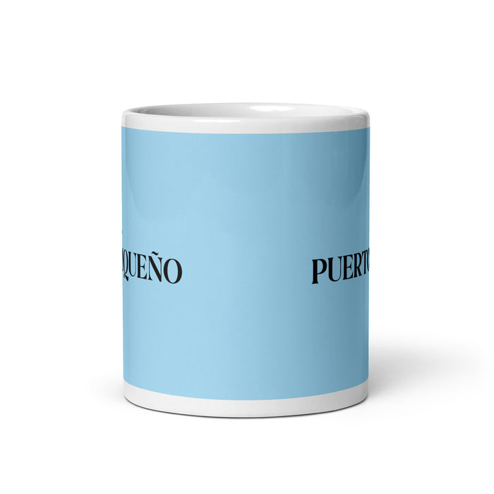 El Puertorriqueño The Puerto Rican Funny Home Office Work Coffee Mug Mexican Spanish Pride Gift White Glossy Cup Sky Blue Card Mug