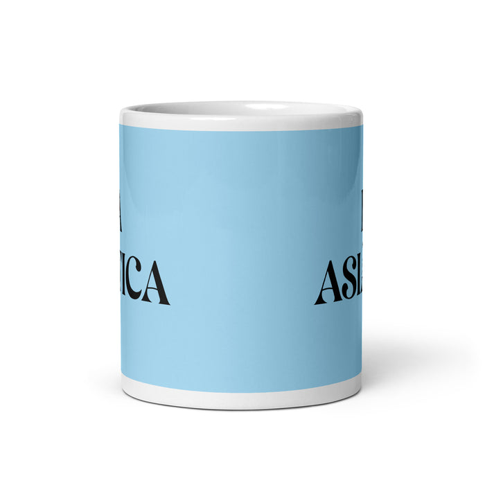 La Asiática The Asian Funny Home Office Work Coffee Mug Mexican Spanish Pride Gift White Glossy Cup Sky Blue Card Mug