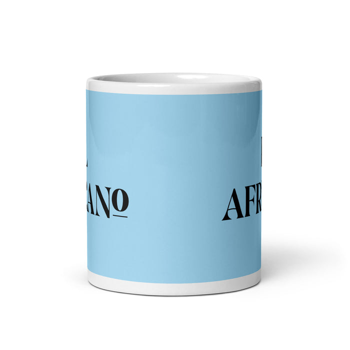 El Africano The African Funny Home Office Work Coffee Mug Mexican Spanish Pride Gift White Glossy Cup Sky Blue Card Mug